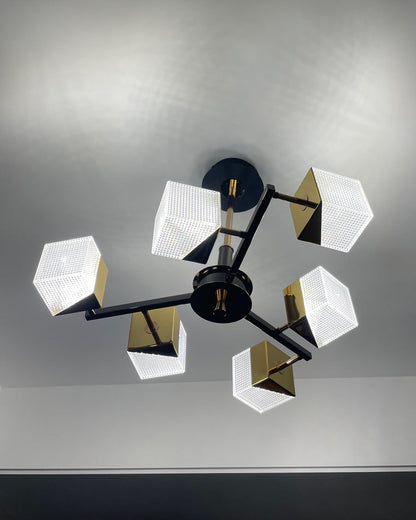 Diff Cubes Gold Chandelier-DF2211