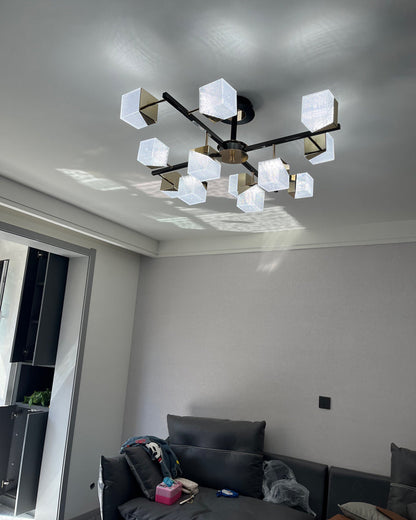 Diff Cubes Gold Chandelier-DF2211