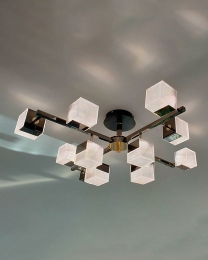 Diff Cubes Gold Chandelier-DF2211