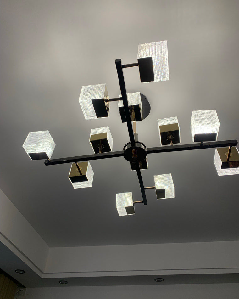 Diff Cubes Gold Chandelier-DF2211