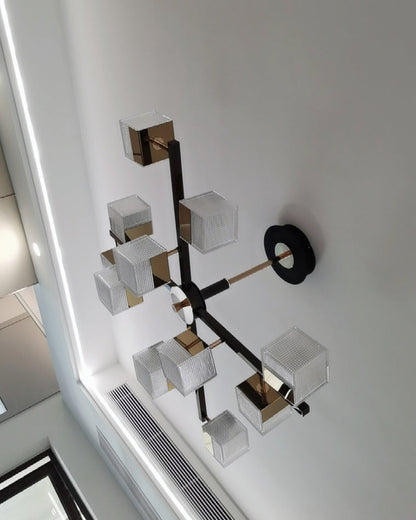 Diff Cubes Gold Chandelier-DF2211