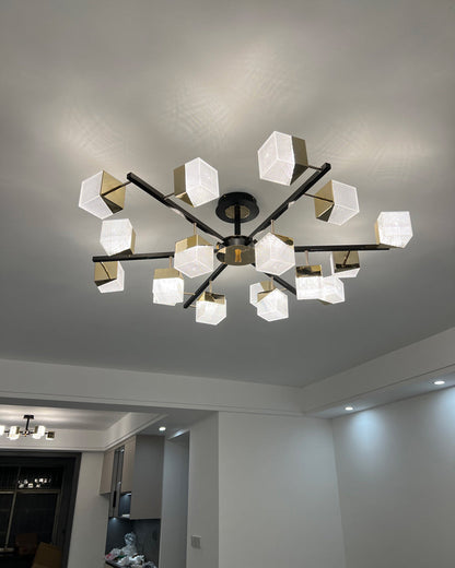 Diff Cubes Gold Chandelier-DF2211