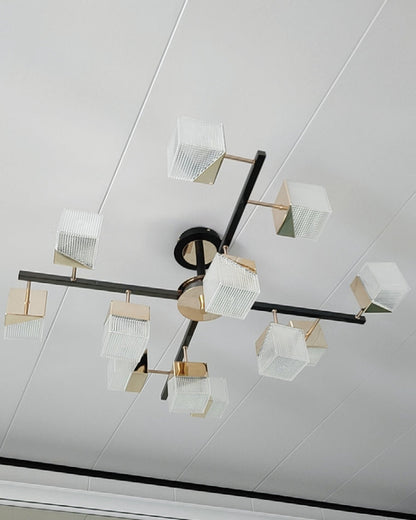 Diff Cubes Gold Chandelier-DF2211