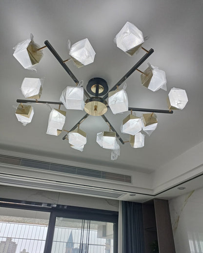 Diff Cubes Gold Chandelier-DF2211