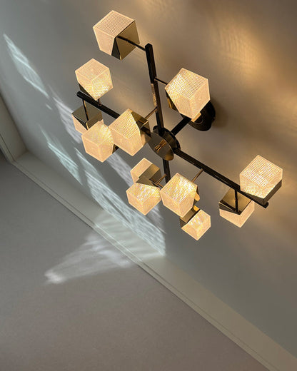 Diff Cubes Gold Chandelier-DF2211