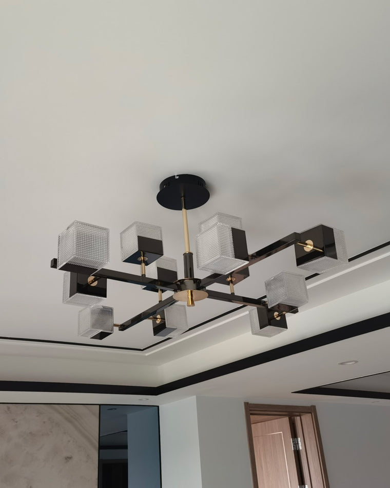 Diff Cubes Gold Chandelier-DF2211