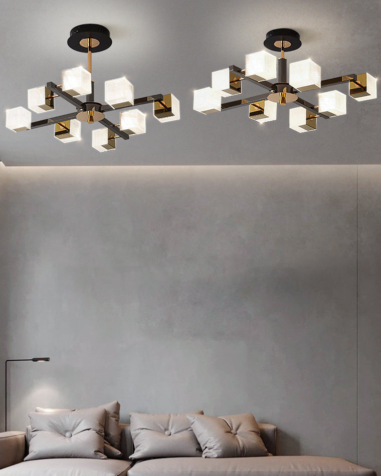 Diff Cubes Gold Chandelier-DF2211