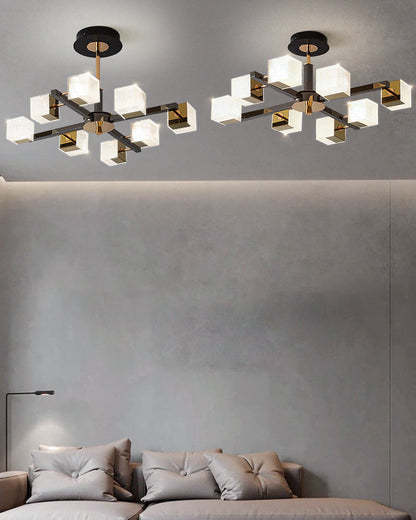 Diff Cubes Gold Chandelier-DF2211