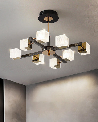 Diff Cubes Gold Chandelier-DF2211