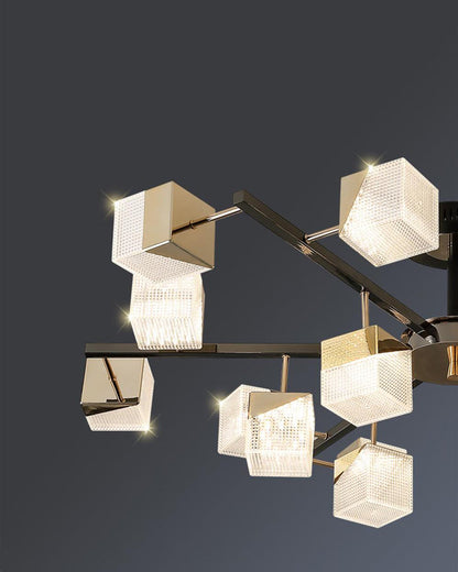 Diff Cubes Gold Chandelier-DF2211