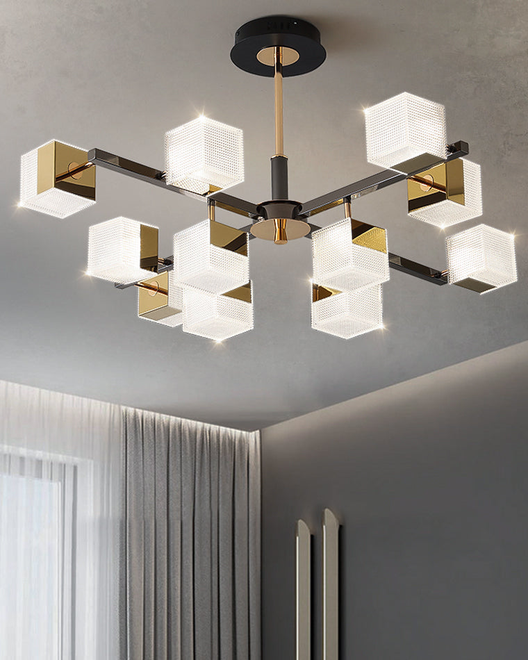 Diff Cubes Gold Chandelier-DF2211