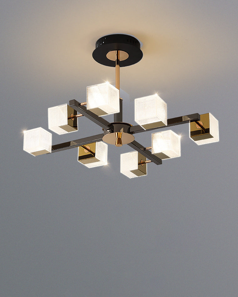 Diff Cubes Gold Chandelier-DF2211