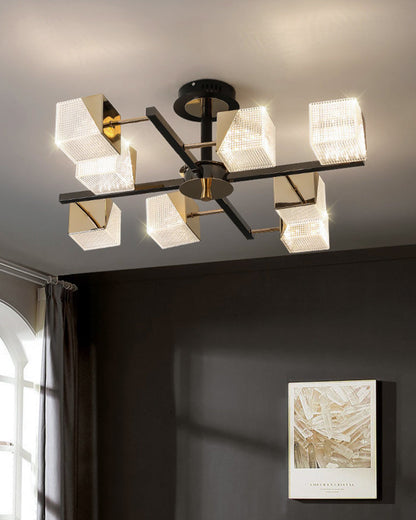 Diff Cubes Gold Chandelier-DF2211