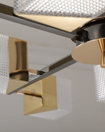 Diff Cubes Gold Chandelier-DF2211