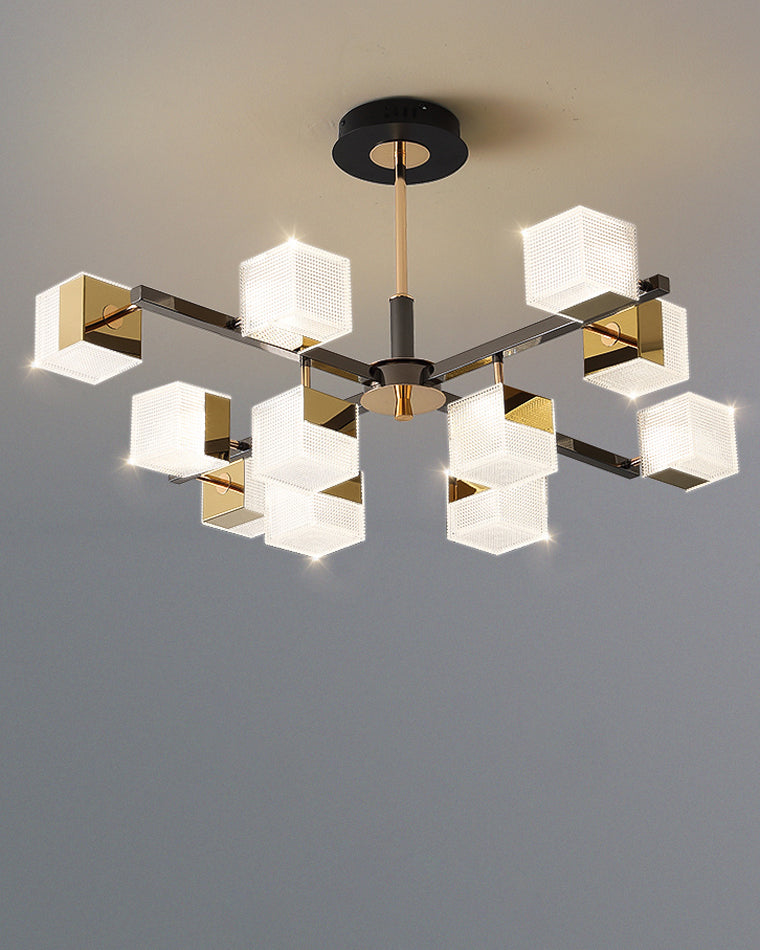 Diff Cubes Gold Chandelier-DF2211