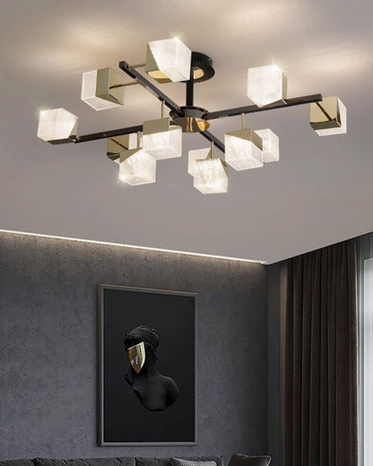 Diff Cubes Gold Chandelier-DF2211