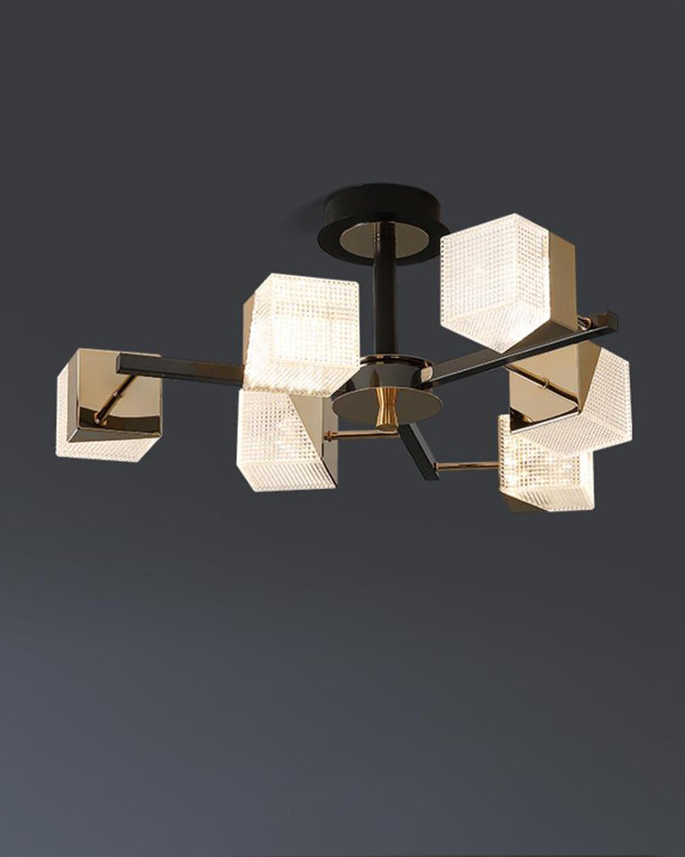 Diff Cubes Gold Chandelier-DF2211