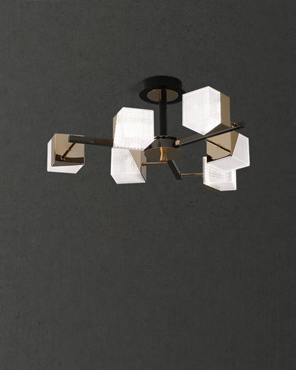 Diff Cubes Gold Chandelier-DF2211