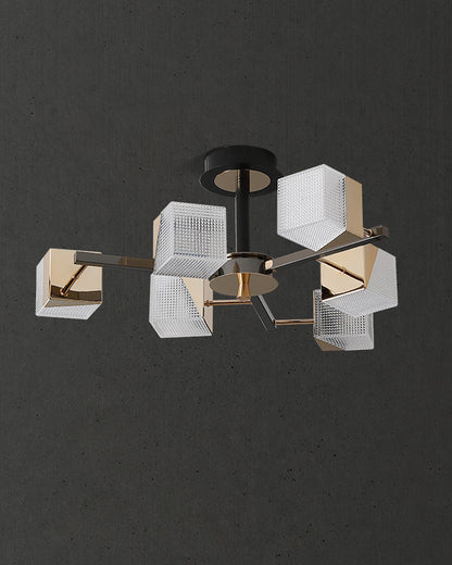 Diff Cubes Gold Chandelier-DF2211