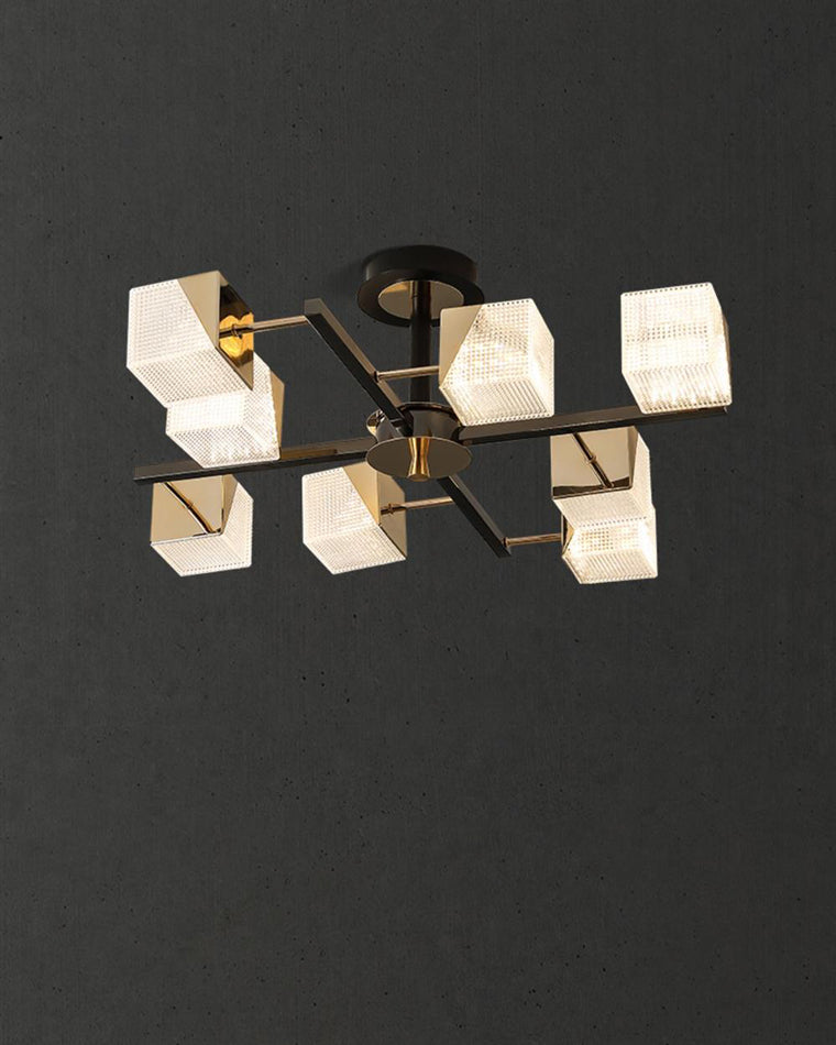 Diff Cubes Gold Chandelier-DF2211