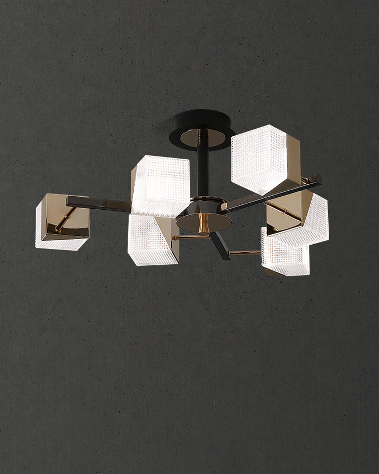 Diff Cubes Gold Chandelier-DF2211