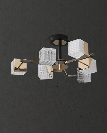 Diff Cubes Gold Chandelier-DF2211