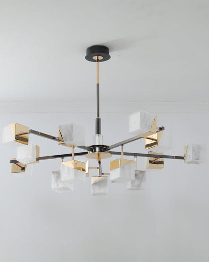 Diff Cubes Gold Chandelier-DF2211