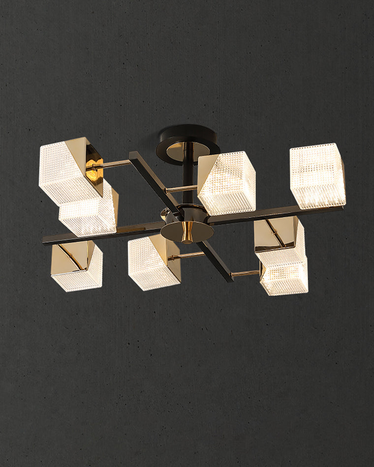 Diff Cubes Gold Chandelier-DF2211