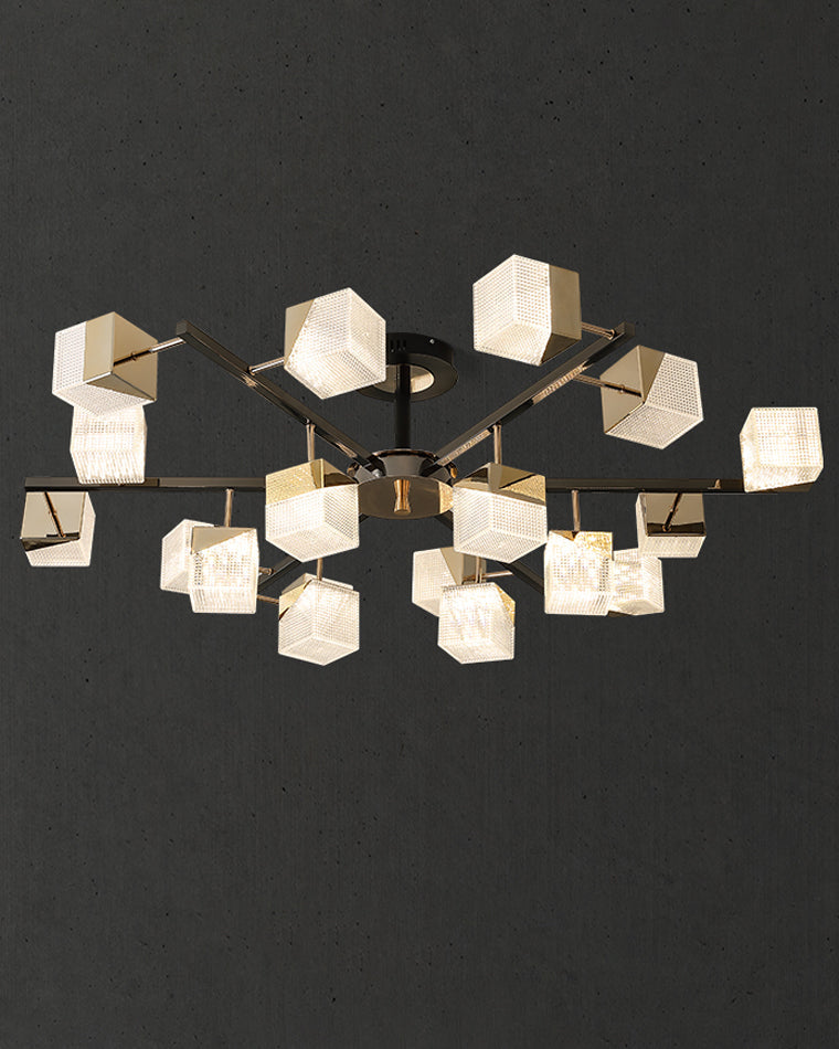 Diff Cubes Gold Chandelier-DF2211