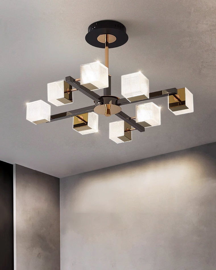 Diff Cubes Gold Chandelier-DF2211