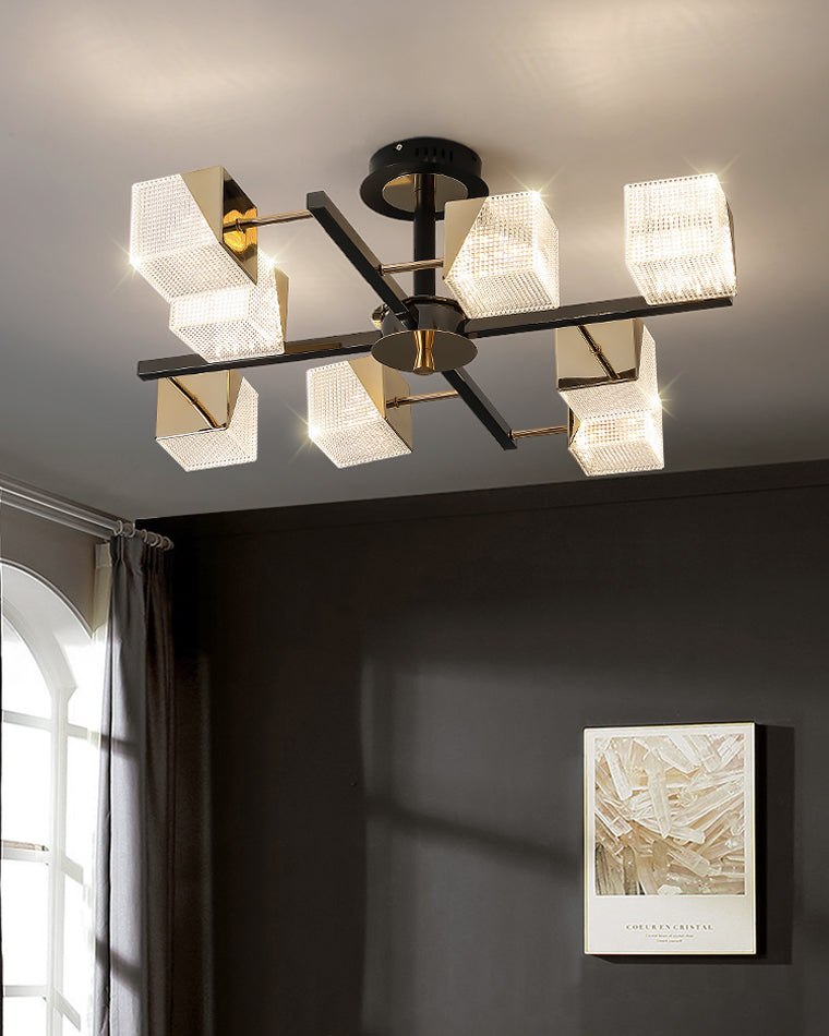 Diff Cubes Gold Chandelier-DF2211