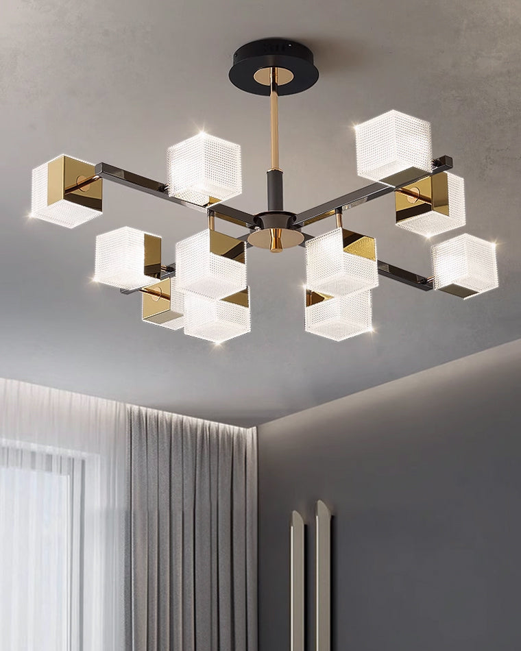 Diff Cubes Gold Chandelier-DF2211