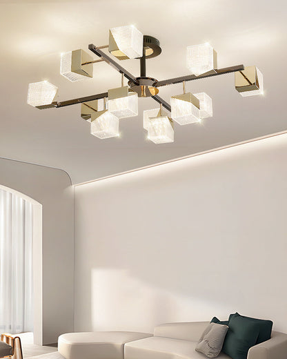 Diff Cubes Gold Chandelier-DF2211