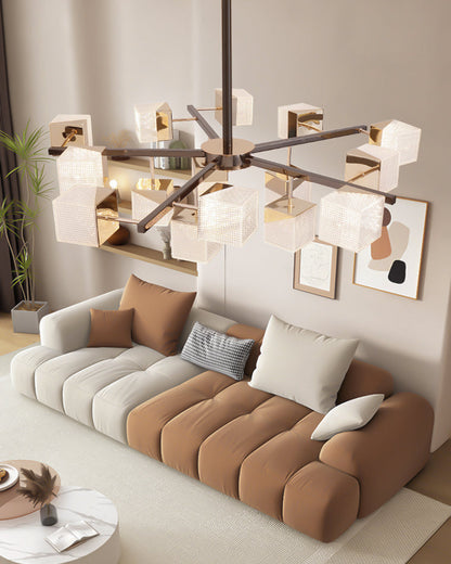 Diff Cubes Gold Chandelier-DF2211