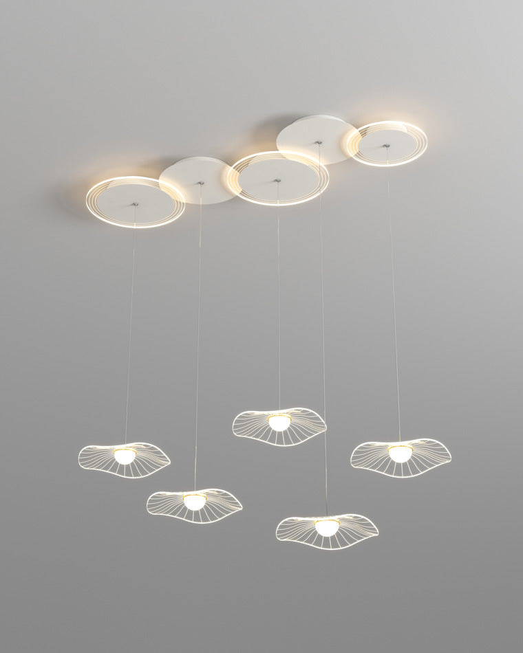 Diff Lotus Flower Staggered Chandelier-DF2212