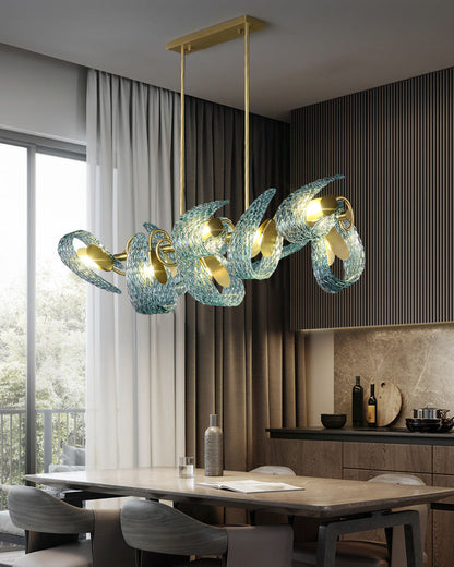 Diff Peacock Leaf Glass Chandelier-DF2213