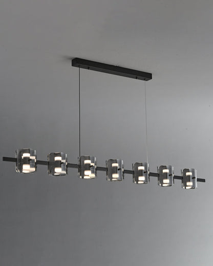 Diff Glass Brass Linear Chandelier-DF2219A