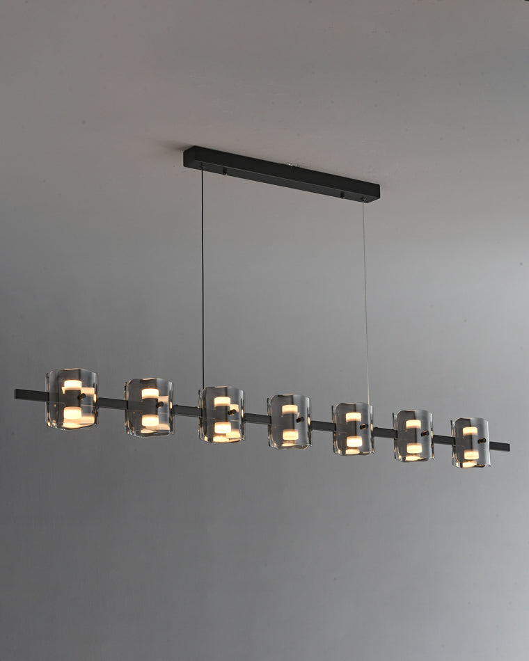 Diff Glass Brass Linear Chandelier-DF2219A