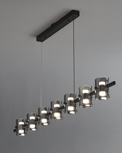 Diff Glass Brass Linear Chandelier-DF2219A