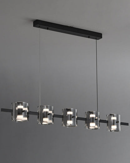 Diff Glass Brass Linear Chandelier-DF2219A