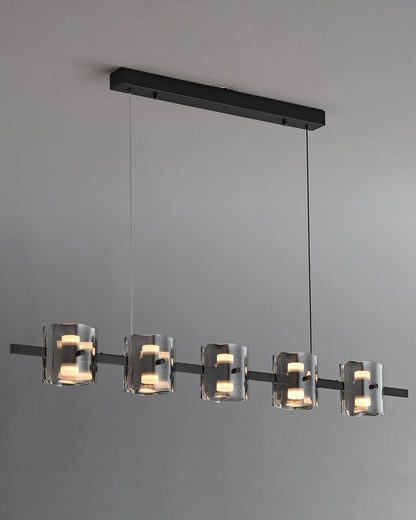 Diff Glass Brass Linear Chandelier-DF2219A
