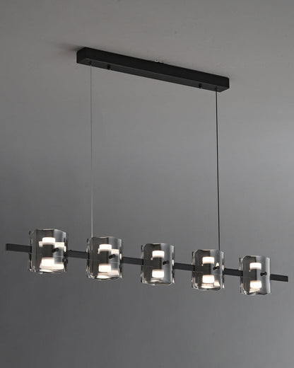 Diff Glass Brass Linear Chandelier-DF2219A