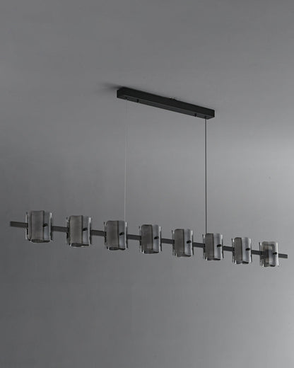 Diff Glass Brass Linear Chandelier-DF2219A