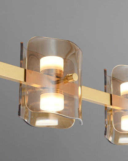 Diff Glass Brass Linear Chandelier-DF2219A