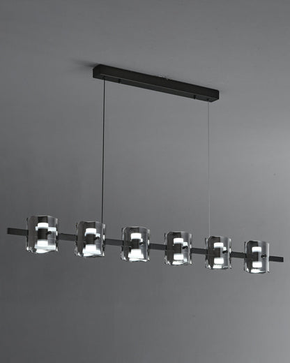 Diff Glass Brass Linear Chandelier-DF2219A