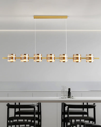 Diff Glass Brass Linear Chandelier-DF2219A