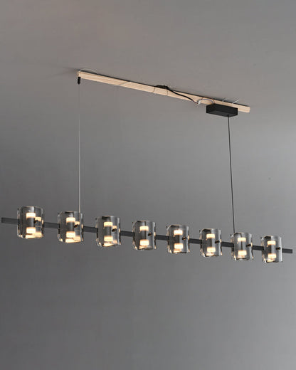 Diff Glass Brass Linear Chandelier-DF2219B
