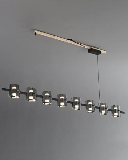 Diff Glass Brass Linear Chandelier-DF2219B