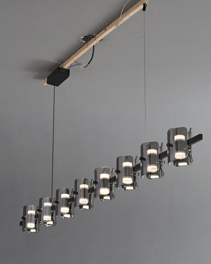 Diff Glass Brass Linear Chandelier-DF2219B