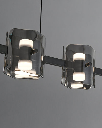 Diff Glass Brass Linear Chandelier-DF2219B